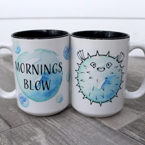Mornings Blow Blowfish Mug image 1