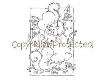 Squirrel Thanks Unmounted Rubber Stamp
