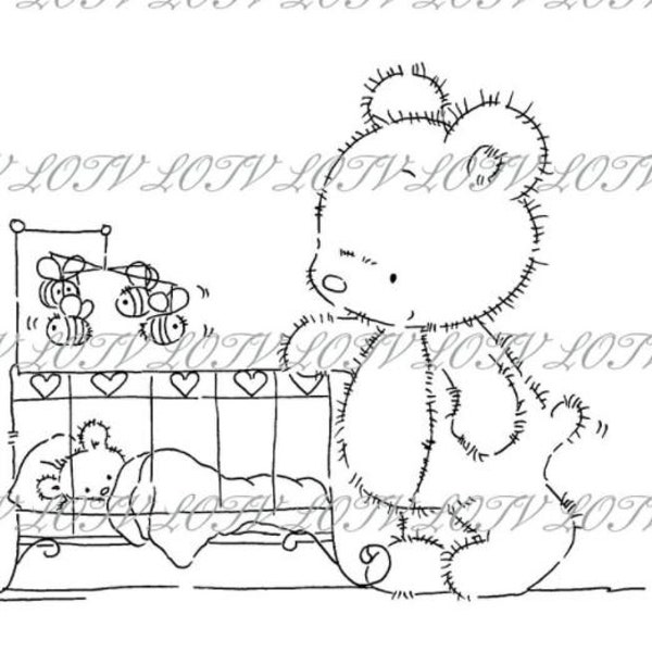 Sleepy Time Unmounted Rubber Stamp