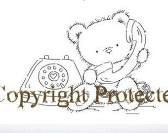 Telephone Ted Unmounted Rubber Stamp