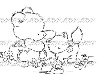 Playtime Kitten Unmounted Rubber Stamp