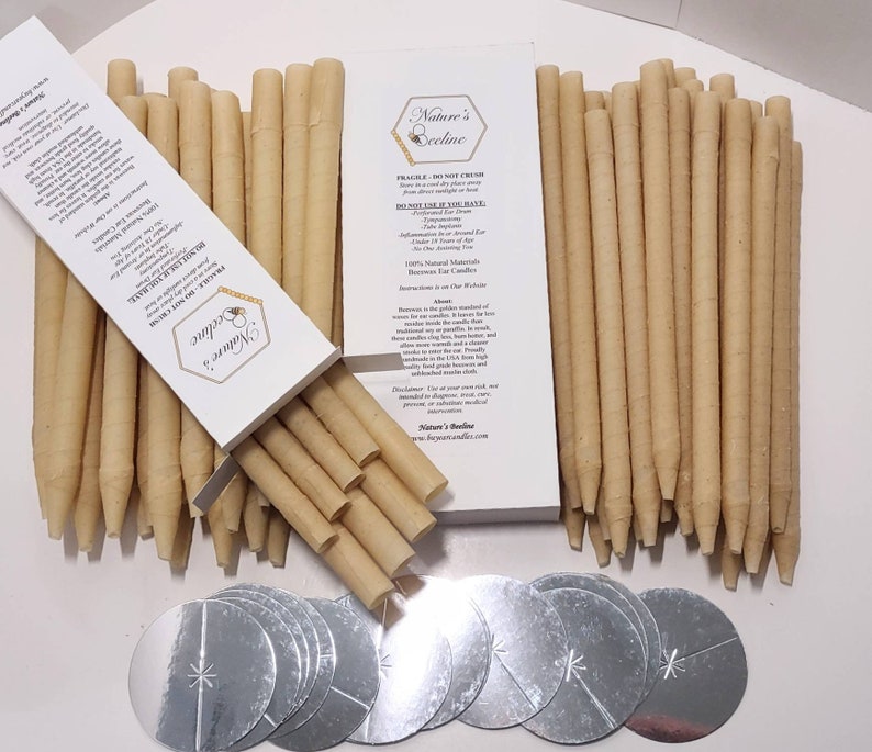 Medium Beeswax Ear Candles Choose Pack add Discs Etsy Canada
