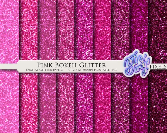 Pink Glitter Digital Papers, Scrapbook Papers Pink Sparkles Clipart Instant  Download (Instant Download) 
