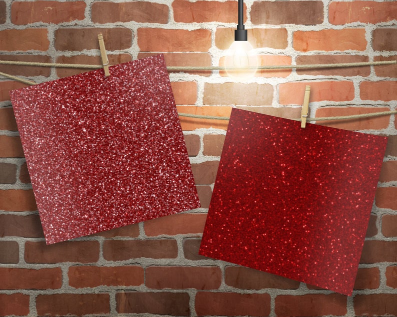 Red Glitter Digital Paper Pack - Bokeh Glitter Printable Scrapbooking ...