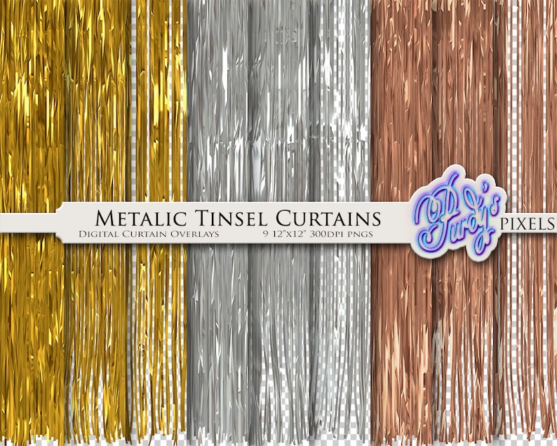 Metallic Digital Foil Overlays - 9 Seamless Printable Scrapbooking ...