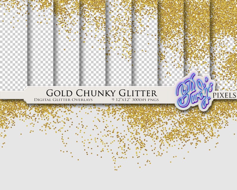 Digital Gold Glitter Overlays Printable Scrapbooking Borders Etsy