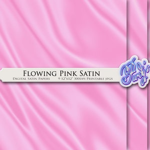 Fließende pinke Satin Digitale Papiere - 9 nahtlose Seiden- und Satindruckpapiere für kommerzielle Nutzung