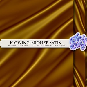 Carte digitali scorrevoli in bronzo satinato - 9 carte da scrapbooking stampabili in seta e raso senza cuciture per uso commerciale