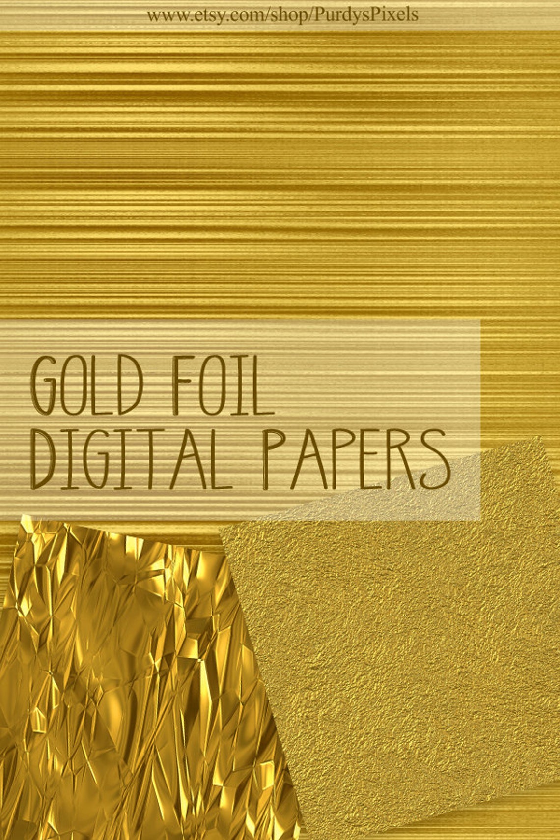 Digital Gold Foil Paper Pack 9 Seamless Metallic Gold Etsy