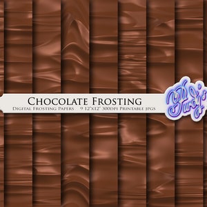 Digitales Chocolate Frosting Paper Pack - 9 Nahtlose Schokoladenglasur druckbare Scrapbook Papiere für den kommerziellen Gebrauch
