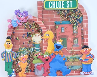 Taarttopper 3D Shaker Sesamstraat Gepersonaliseerd - Elmo-Aby Cadabby