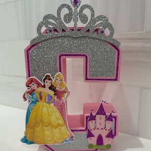 Letras e números 3D da princesa personalizados - Festa da princesa - Letras 3D personalizadas - Lembrancinhas