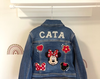 Minnie Mousse denim jacket, custom, personalized jacket for kids, disney vacation jacket