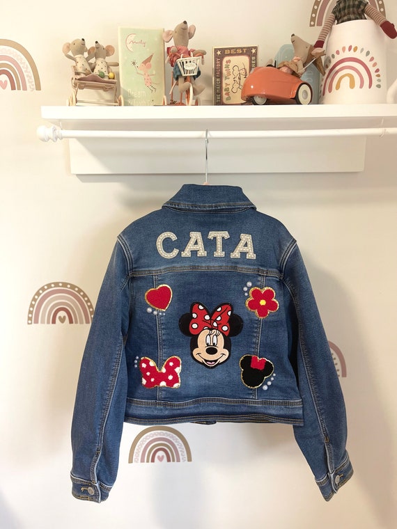 Veste en denim Minnie Mousse, veste personnalisée et personnalisée