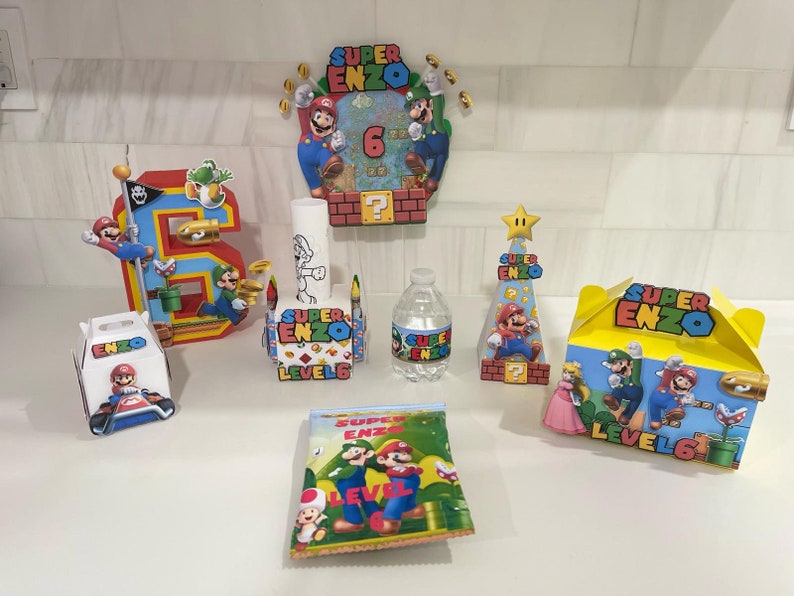 Mario Bross 3D Letters and Numbers Personalized - Mario Bross Party ...