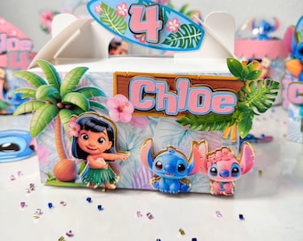 Lilo and Stitch Gable Box - Lilo and Stitch Party Favor - Lilo and Stitch gable Box Personalized