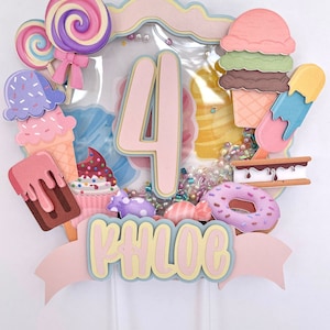 Candy Cake Topper Shaker - Sweet Cake Tooper -Ice Cream Cake Tooper - Personalize