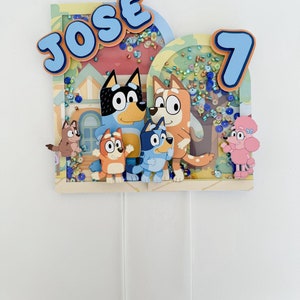 Taarttopper Shaker Bluey - Taarttopper 3D Bluey - Bluey Gepersonaliseerd - Bluey Feestgunst