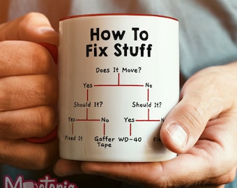 How To Fix Stuff Mug - Birthday Father's Mother's Day Xmas Novelty Funny Gift