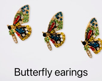 Gorgeous Butterfly Earrings, Fantasy Jewelry, Colorful