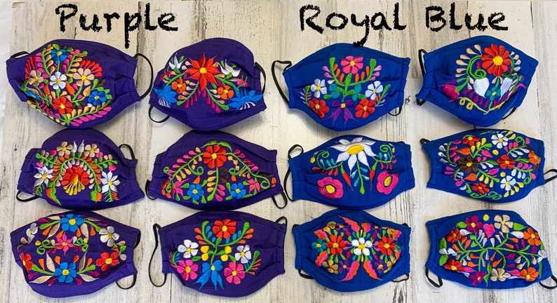 Gorgeous Floral Embroidered Face Mask, Reusable And Washable Face Mask, Handwoven Face Mask, Face Mask Embroidered. Artisanal Face Masks image 7