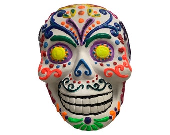 Gorgeous Hand Painted Sugar Skulls. Ceramic Sugar Skull, Halloween Sugar Skull. Calavera. Dia de Muertos