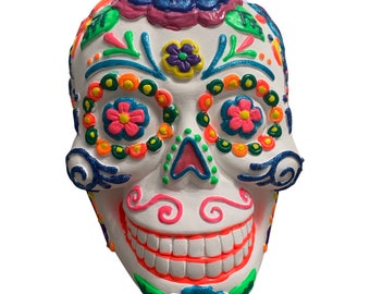 Gorgeous Hand Painted Sugar Skulls. Ceramic Sugar Skull, Halloween Sugar Skull. Calavera. Dia de Muertos