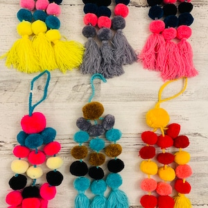Auténticos accesorios mexicanos Oaxaca Pom poms para bolsos y carteras