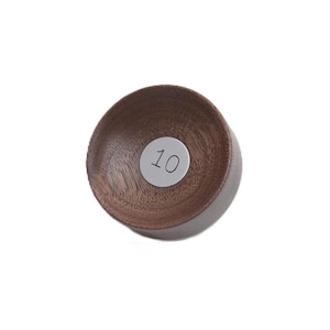 10th anniversary gift with Aluminum inlay. Mini wood ring dish, Walnut