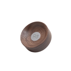 5th anniversary gift for him or her. Mini wood ring dish made of Walnut.