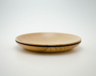 Medium Maple dish with 1 burned line accent ring dish, trinket dish