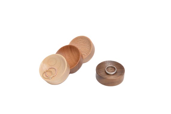 Handcrafted Wood Ring Dish: Maple, Mahogany, or Oak