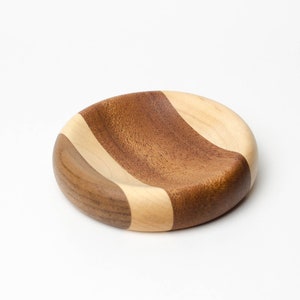 Small handmade Wood Ring dish, Mahogany, Maple, Walnut