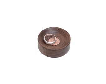 22nd Anniversary Walnut Ring Dish, Copper Inlay, Gift for Him/Her