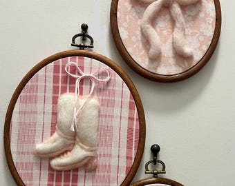 Country Western Baby girl Nursery Decor | Vintage Inspired Pink Cowgirl Art | Boots, Bow, Teddy Bear