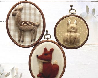 Woodland Animals Nursery Wall Art | Deer, Fox, Rabbit Nursery Decor | Cottage Core Vintage Decor | Baby Gift Set