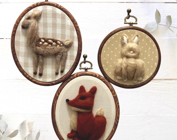 Woodland Animals Nursery Wall Art | Deer, Fox, Rabbit Nursery Decor | Cottage Core Vintage Decor | Baby Gift Set