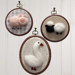 Farm Animals Nursery Wall Art | Silly Goose, Piggy and Sheep | Farm Animals Wall Decor | Neutral Baby Nursery Decor