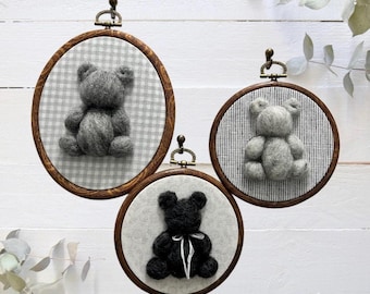 Teddy Bear Nursery Wall Art | Sophisticated Nursery Decor | Black Grey White Neutral Nursery