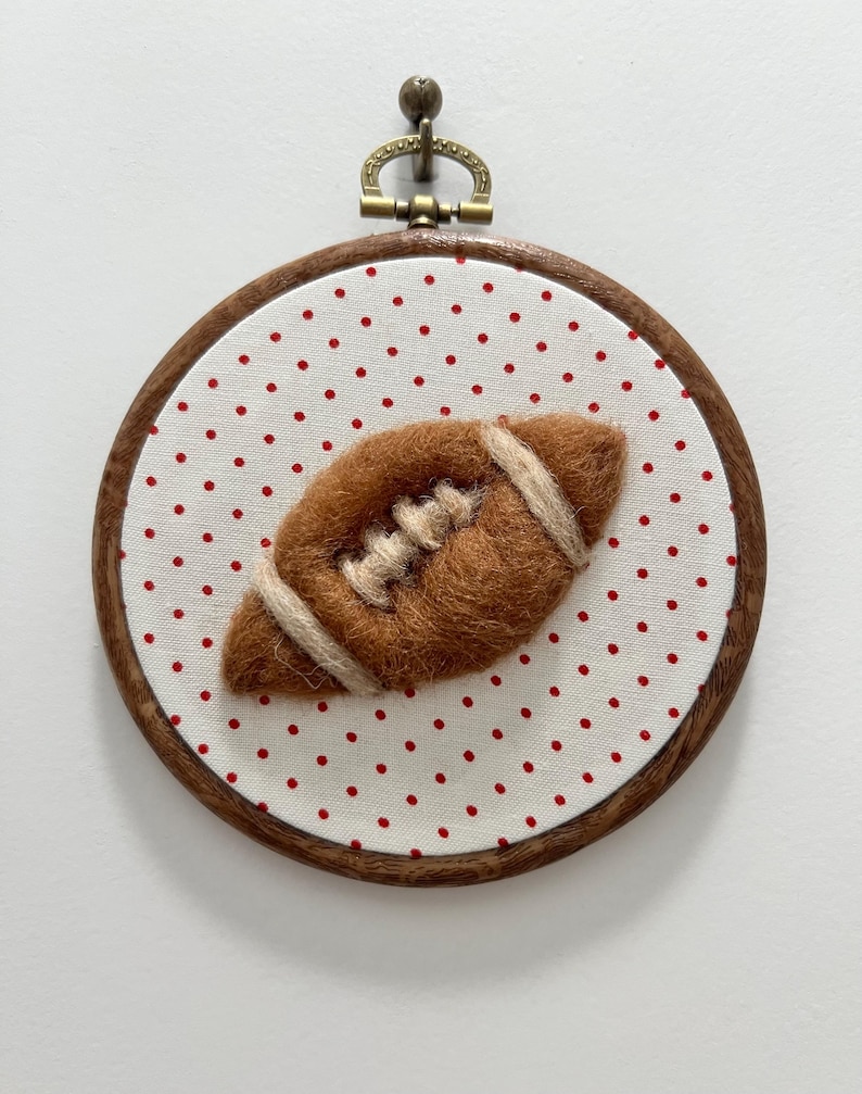 Vintage Sports Nursery Art | Ralph Lauren Inspired | Polo Football Baseball Tennis Teddy Bear | Americana Cottage Core Nursery Decor Football/Red dots