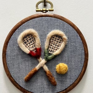 Vintage Sports Nursery Art | Ralph Lauren Inspired | Polo Football Baseball Tennis Teddy Bear | Americana Cottage Core Nursery Decor Tennis/Blue Chambray