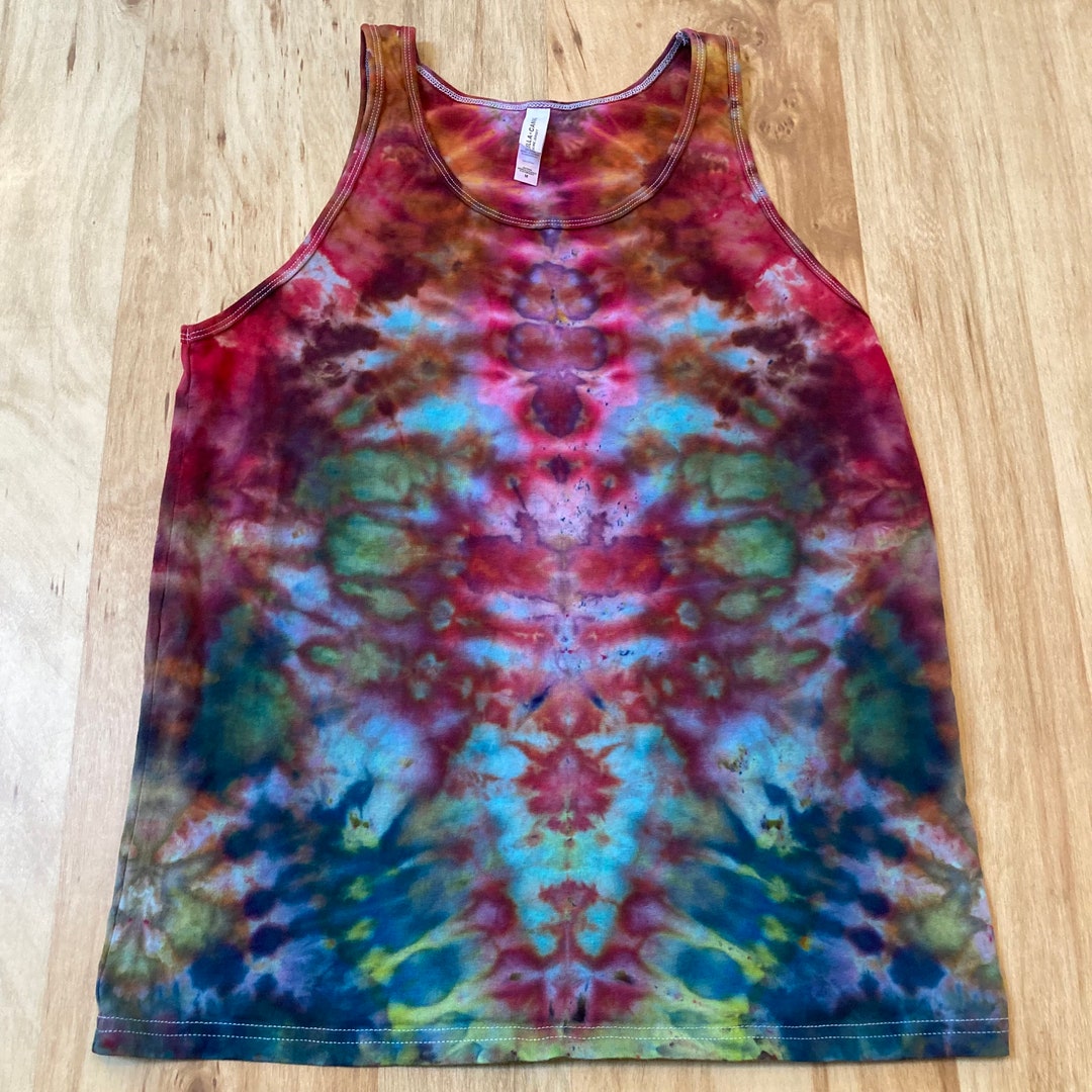 Medium Tank Top Fractal Tank Top Galaxy Ice Dye Shirt Psychedelic Shirt Yoga Tank Top Festival ...