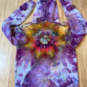 Small Hoodie Psychedelic Hoodie | Tie Dye Hooded Sweatshirt | Galaxy Ice Dye Hoodie | Festival Apparel | Oversized Spiral Hoodie