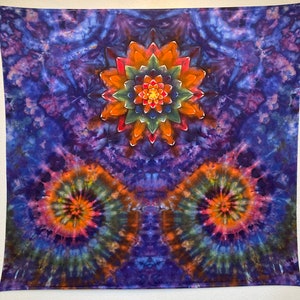Blue Tie Dye Tapestry Etsy