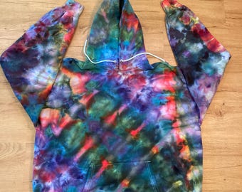 Sudadera XL / Sudadera psicodélica / Sudadera con capucha tie-dye / Sudadera con capucha Galaxy Ice Dye / Ropa para festivales / Sudadera con capucha espiral extragrande
