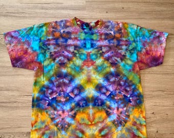 2Xl | fractal Tie Dye Shirt | Psychedelic T Shirt | Galaxy Ice Dye Shirt | Festival Shirt | Mandala Psytrance Shirt | Geode Tie Dye