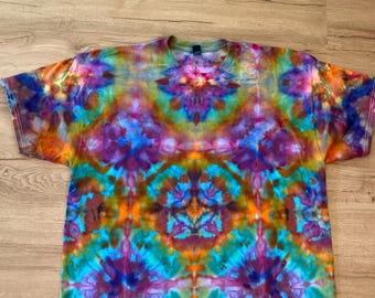 2Xl | fractal Tie Dye Shirt | Psychedelic T Shirt | Galaxy Ice Dye Shirt | Festival Shirt | Mandala Psytrance Shirt | Geode Tie Dye