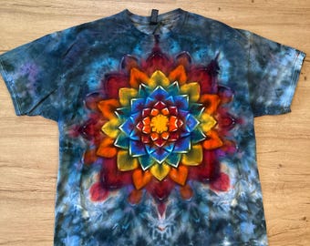 Xl Shirt | Mandala Tie Dye Shirt | Psychedelic T Shirt | Galaxy Ice Dye Shirt | Festival Shirt | Mandala Psytrance Shirt | Geode Tie Dye