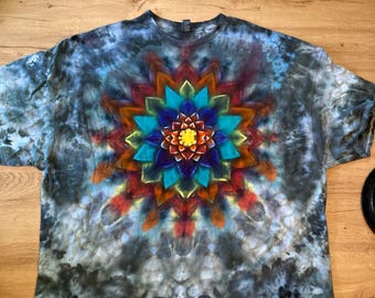 5XL Shirt | Mandala Tie Dye Shirt | Psychedelic T Shirt | Galaxy Ice Dye Shirt | Festival Shirt | Mandala Psytrance Shirt | Geode Tie Dye