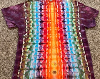 Large Shirt | Honeycomb Tie Dye Shirt | Psychedelic T Shirt | Ice Dye Shirt | Festival Shirt | Mandala Psytrance Shirt | Geode Tie Dye
